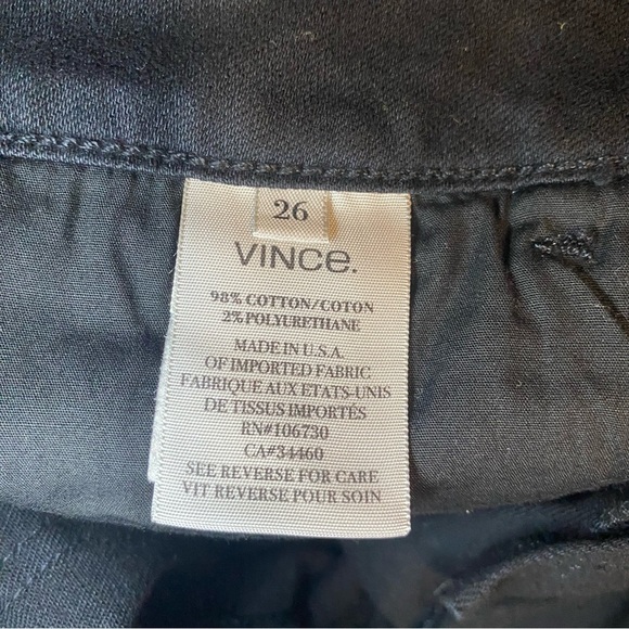 NWT Vince Wash Black Ankle Zip Skinny Jeans - Size 26 - Picture 5 of 7